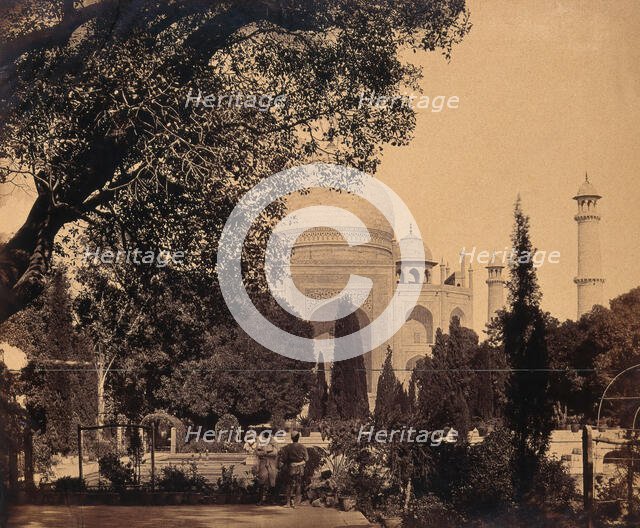The Taj Mahal, Agra, India; gardens in the foreground, c1858. Creator: Felice Beato.