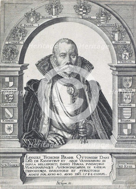 Portrait of Tycho Brahe (1546 - 1601), pub. 1586. Creator: Jacob de Gheyn () after.