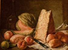 Still Life with Fruit and Cheese, 2nd half of 18th century. Creator: Giacomo Ceruti.