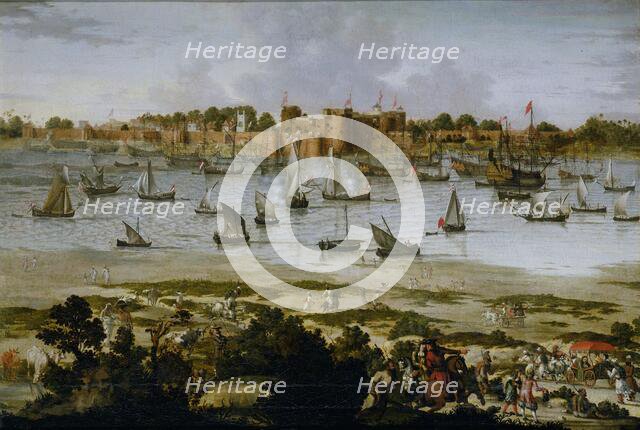 View of the Harbor of Surat (Gujarat), c.1670. Creator: Anon.