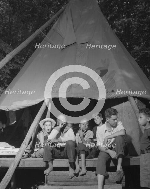 Tent mates at Camp Nathan Hale, Southfields, New York, 1943 Creator: Gordon Parks.