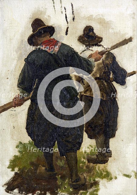 Two Marken bargemen,  c1873. Creator: Petrus van der Velden.