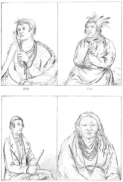 Potowatomies and Kaskasias, 1841.Artist: Myers and Co