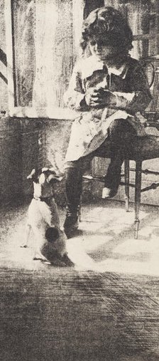 Jack and his dog, 1902. From the portfolio: Robert Demachy,c1902-1914. Creator: Robert Demachy.