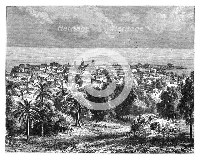 Panama City from Mount Ancon, c1890. Artist: Unknown