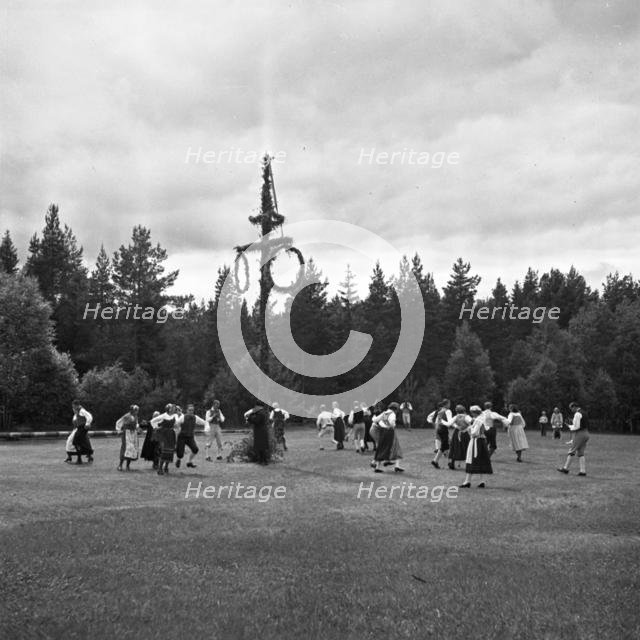 Midsummer celebrations at Mullsjo, Sweden, 1950. Creator: Unknown.