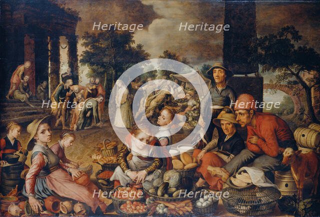 Market Scene with Christ and the Adulteress, 1559. Creator: Pieter Aertsen.