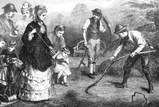 Preparing for croquet, 1871. Creator: Unknown.