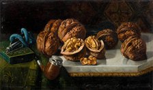 Still Life with Walnuts and Meerschaum, c1850-1890. Creator: Jose Felipe Parra.