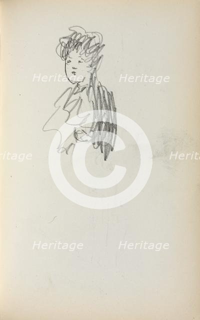 Italian Sketchbook: Woman, bust length (page 127), 1898-1899. Creator: Maurice Prendergast (American, 1858-1924).