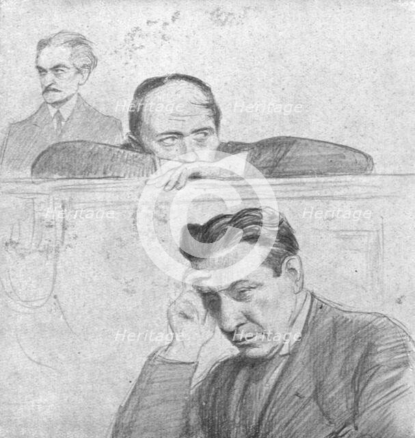 'Le defaitisme et les grands proces; l'affaire du " bonnet rouge"; trois condamnes: Landau..., 1917. Creator: L Jonas.