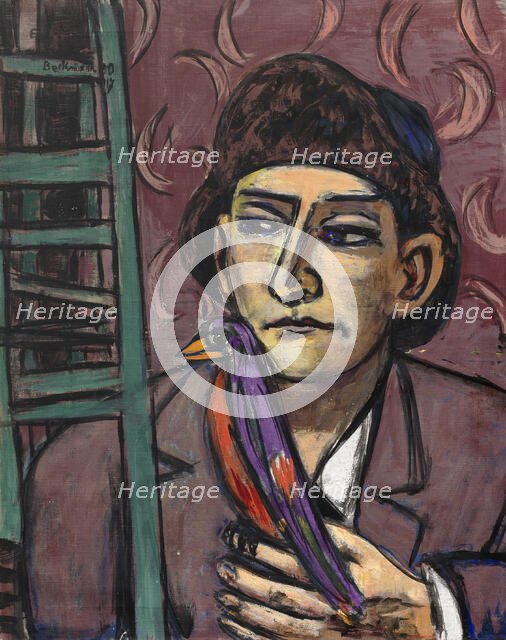 Man with Bird, 1950. Creator: Beckmann, Max (1884-1950).