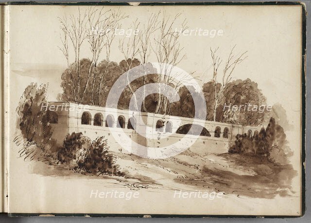 Landscape with Aqueduct, 1832. Creator: Thomas Cole.