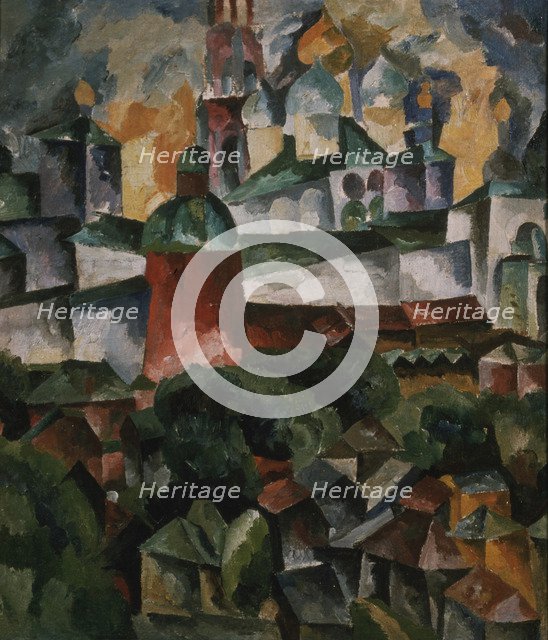 Landscape with the Trinity-Sergius-Monastery, 1920. Artist: Lentulov, Aristarkh Vasilyevich (1882-1943)