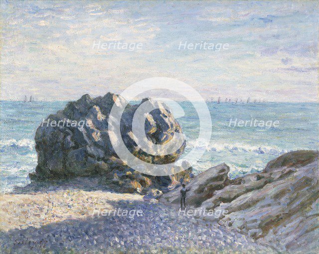 'Storr's Rock, Lady's Cove, evening', 1897. Artist: Alfred Sisley.