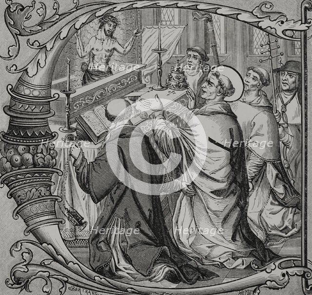 The Miraculous Mass of Saint Gregory the Great (c540-604), representing the real presence..., 1877.  Creators: Antoine Valerie Bertrand, Jules Jean Marie Joseph Huyot.