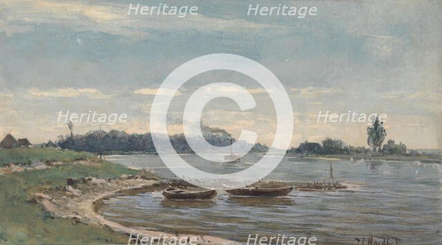 Dutch river view, 1847-1893. Creator: Pieter Louis Hoedt.
