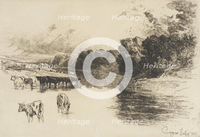 A Lancashire River, 1881. Creator: Francis Seymour Haden.