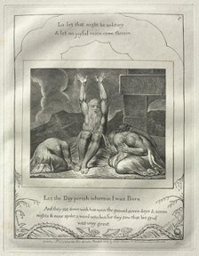 The Book of Job: No. 8, Let the Day perish wherin I was born, 1825. Creator: William Blake (British, 1757-1827).