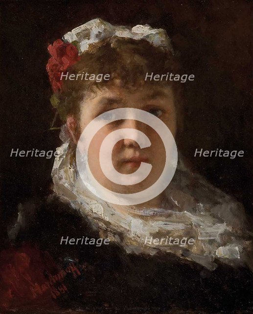 Portrait of the opera singer Félia Litvinne (1860-1936), 1881. Artist: Harlamov, Alexei Alexeyevich (1840-1922)