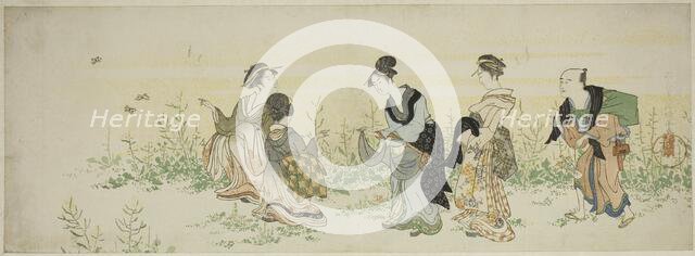 Gathering spring flowers, Japan, n.d. Creator: Kubo Shunman.
