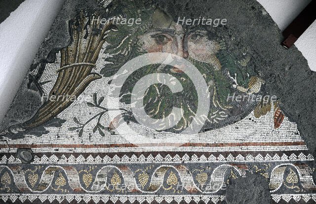 Masked head, mosaic pavement in the Great Palace of Constantinople, 4th-6th century. Creator: Unknown.