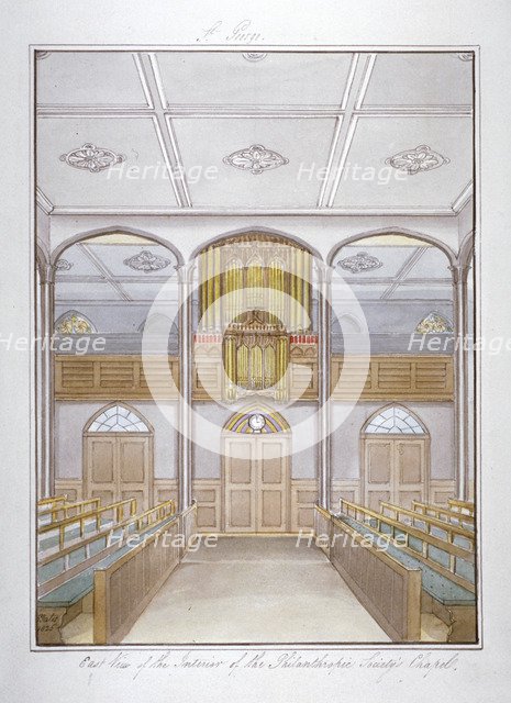 The chapel in the Philanthropic Society Institution on London Road, Southwark, London, 1825. Artist: G Yates