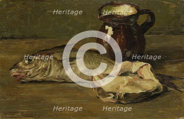 Still life with cod, 1896. Creator: Willem Roelofs.