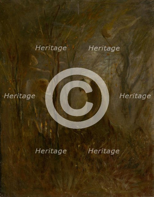 Prayer over the grave, 1895. Creator: Mednyanszky, Laszlo (1852-1919).