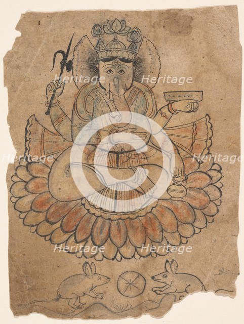 Seated Four-Armed Ganesha, ca. 1775. Creator: Unknown.