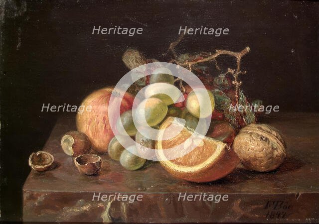 Still Life with Fruits, 1847. Creator: Frants Diderik Boe.