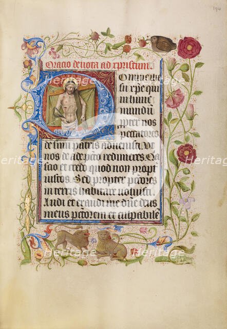 Initial D: The Man of Sorrows; Book of Hours, after 1460. Creator: Unknown.