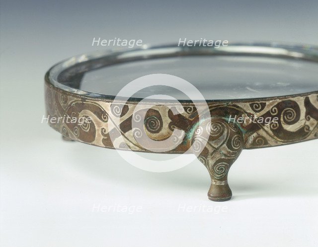 Bronze binding for vessel, with silver inlays, Eastern Zhou dynasty, China, c3rd century BC. Artist: Unknown