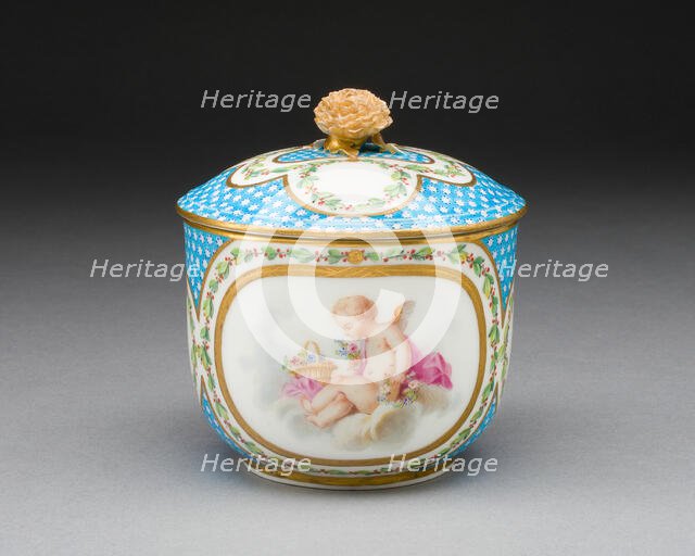 Sugar Bowl (from a tea service), Sèvres, 1770. Creators: Sèvres Porcelain Manufactory, Jacques Fontaine.