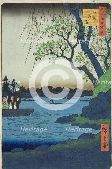 Oumayagashi, from the series "One Hundred Famous Views of Edo (Meisho Edo hyakkei)", 1857. Creator: Ando Hiroshige.