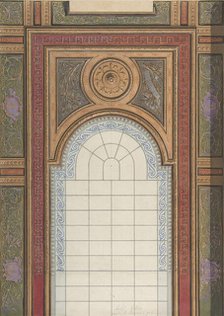 Gallery Ceiling Design, Hôtel Cottier, 1867. Creators: Jules-Edmond-Charles Lachaise, Eugène-Pierre Gourdet.