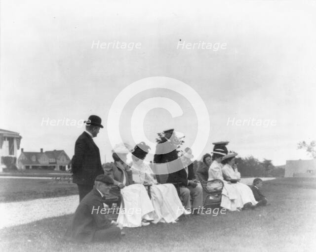 New York - Oyster Bay, Long Island Yacht Club: group of men and women ashore, 1905. Creator: Unknown.