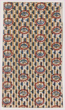 Sheet with abstract and stripe pattern, 19th century. Creator: Anon.