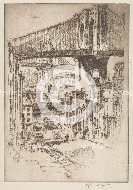 The Bridges, from Brooklyn, 1921. Creator: Joseph Pennell.