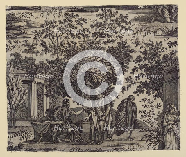Achille reconnu par Ullysse (Achilles Recognized by Ulysses) (Furnishing Fabric), Nantes, c.1798. Creator: Favre-Petitpierre et Cie.