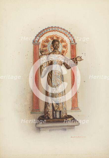 Statue of Santo (probably St. Dominic), 1941. Creator: Juanita Donahoo.