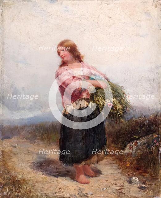 Girl Carrying Hay, 1850-1874. Creator: James Cassie.