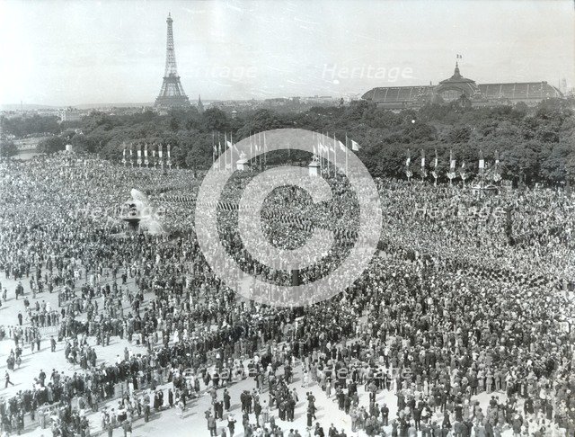 Victory in Europe Day (Fête de la Victoire), Place de la Concorde, Paris, 8 May 1945. Artist: Unknown
