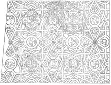Elizabethan Ceiling at the Red Lion Inn, Barnstaple - drawn by Mr. H. H. Sharland, 1850. Creator: Unknown.