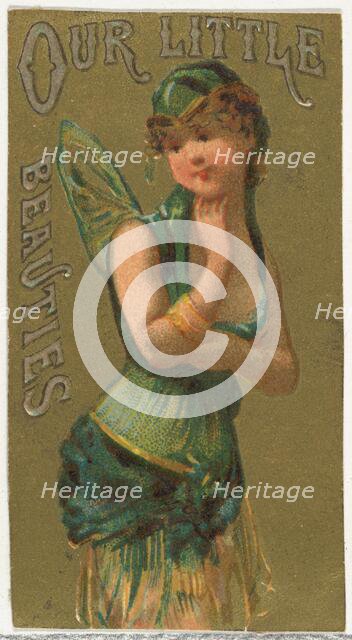 From the Girls and Children series (N58) promoting Our Little Beauties Cigarettes for Alle..., 1887. Creator: Allen & Ginter.