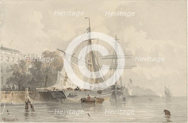 Sailing ships ashore, 1834-1872. Creator: Frans Arnold Breuhaus de Groot.