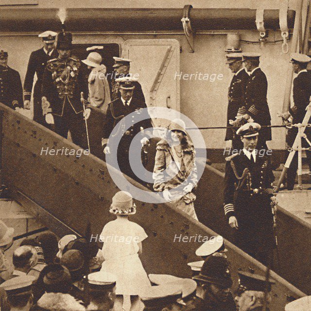 'Home Again - The Duke and Duchess landing at Portsmouth June 27, 1927', 1937. Artist: Unknown.