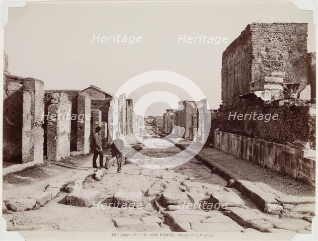 Pompeii - Strada della Fortuna, between 1850 and 1900. Creator: Alinari.