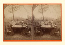 Aunt Hannah's quilting party, United States, 1896. Creator: Unknown.