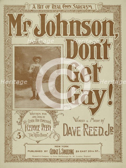 'Mister Johnson don't get gay', 1898. Creator: Unknown.